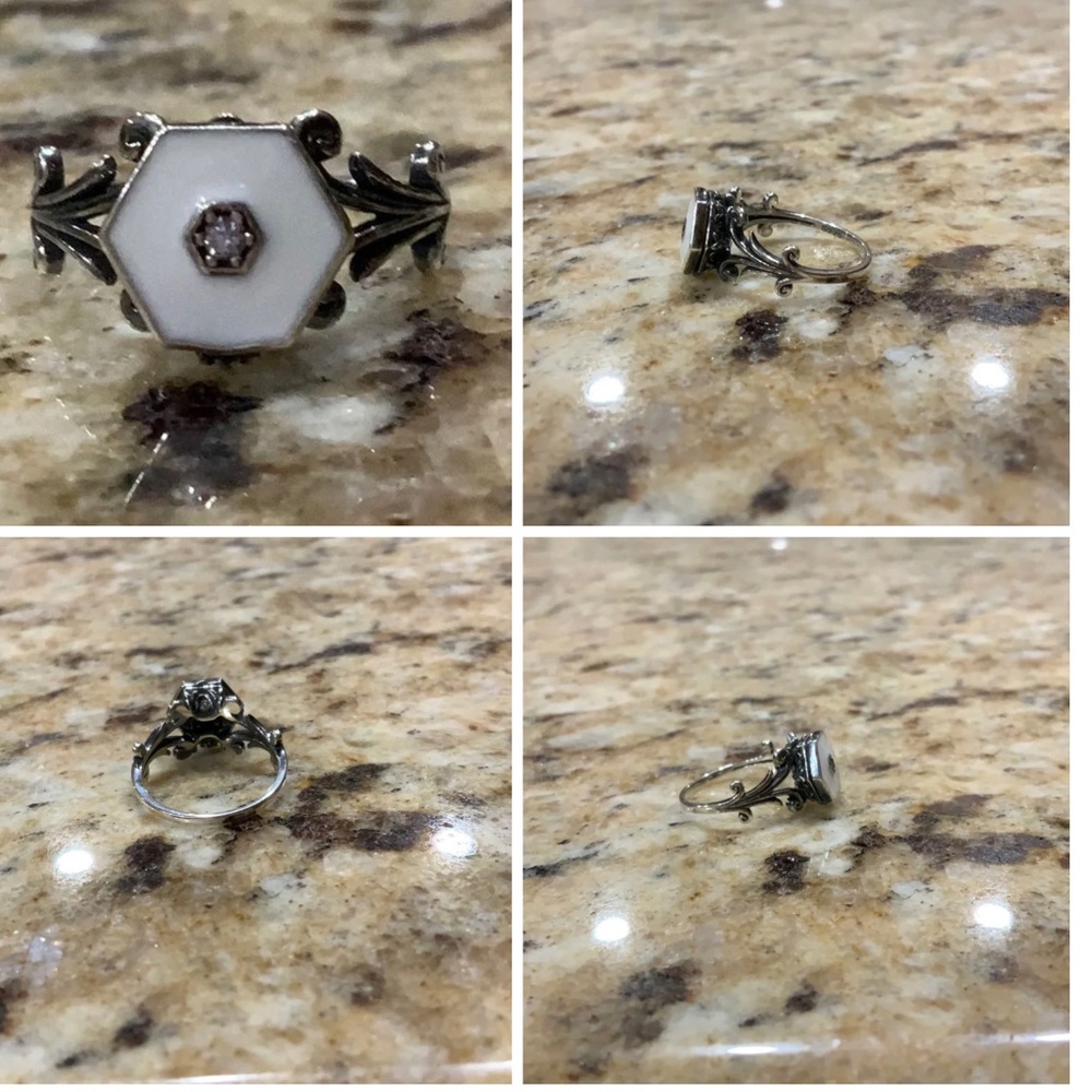 Fragrant Jewels Love Spell Hexagon Locket Sterling Silver 925 Ring Size 6